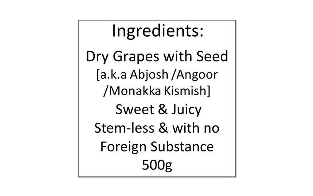 Let's Go Nuts Afghan Monakka Dry Grapes    Pack  500 grams